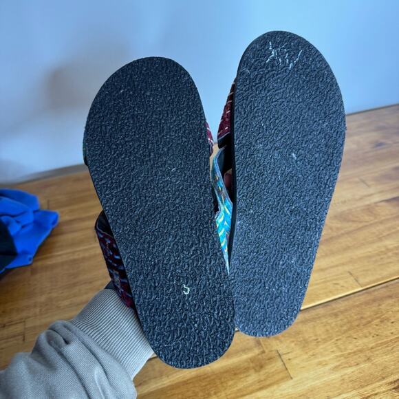 Free People Wildflowers Embroidered Tapestry Cross Band Slip On Slide Sandals 37 - Picture 4 of 5